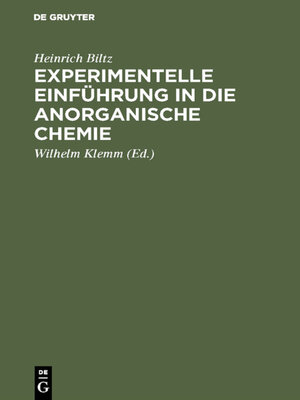 cover image of Experimentelle Einführung in die anorganische Chemie